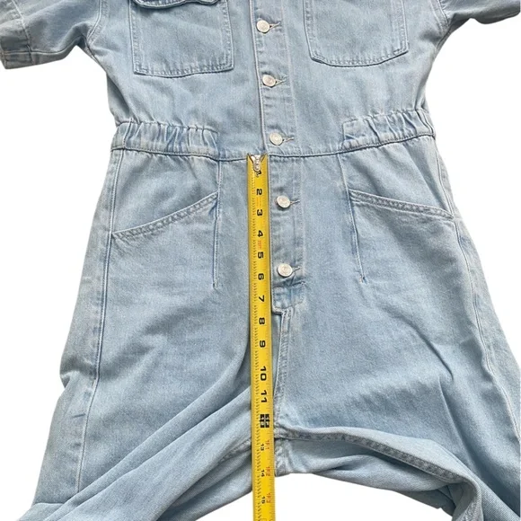 Free People We The Free Marci denim jumpsuit in a light blue wash Medium